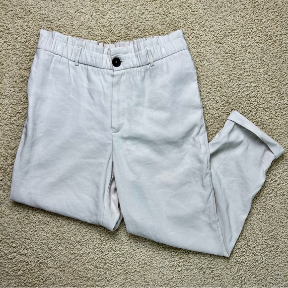 Zara Pants - ZARA Tapered Cuffed Trouser Pants High Rise Elastic Waist Cream Ivory Size XL